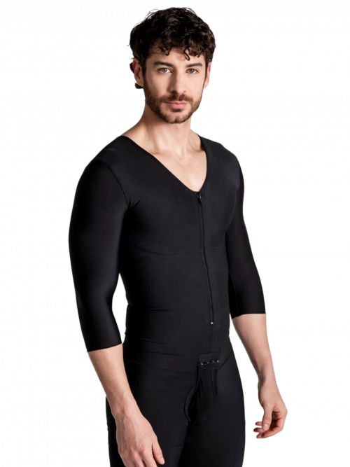 Ref. 6036: Mid-Calf Post-Lipo Men Garment with 3/4 Sleeves - Image 4