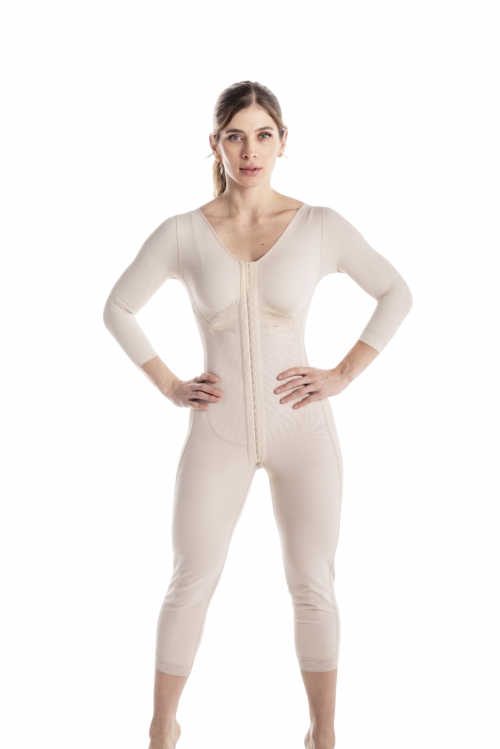 Ref. 6052: Mid-Calf Post-Lipo Garmentwith 3/4 Sleeves